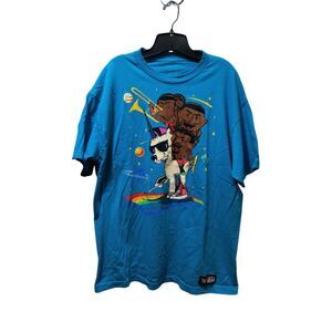 WWE The New Day Unicorn Power Tee XL Blue BIG E, Kofi Kingston, Xavier Woods